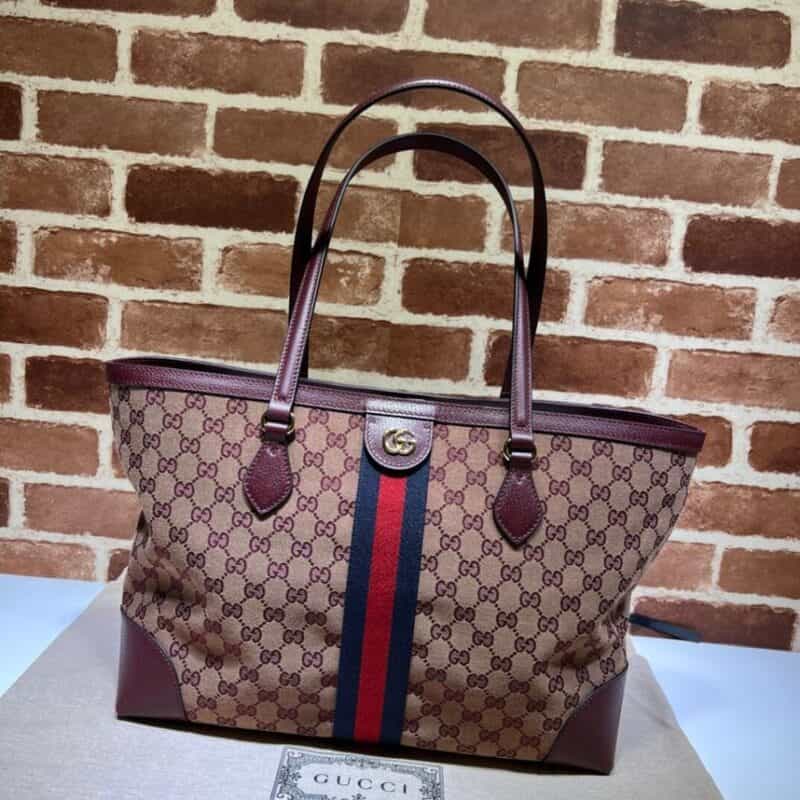 GUCCI古驰Ophidia系列织带中号托特包631685