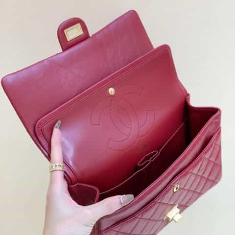 Chanel 纯原厂2.55 reissue系列单肩斜挎包 A37587红色金扣