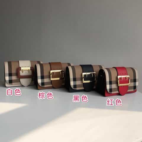 Burberry巴宝莉House格纹裁片The Buckle 搭扣包