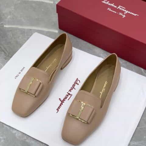SF salvatore Ferraga*o菲拉*慕小方头蝴蝶结乐福鞋