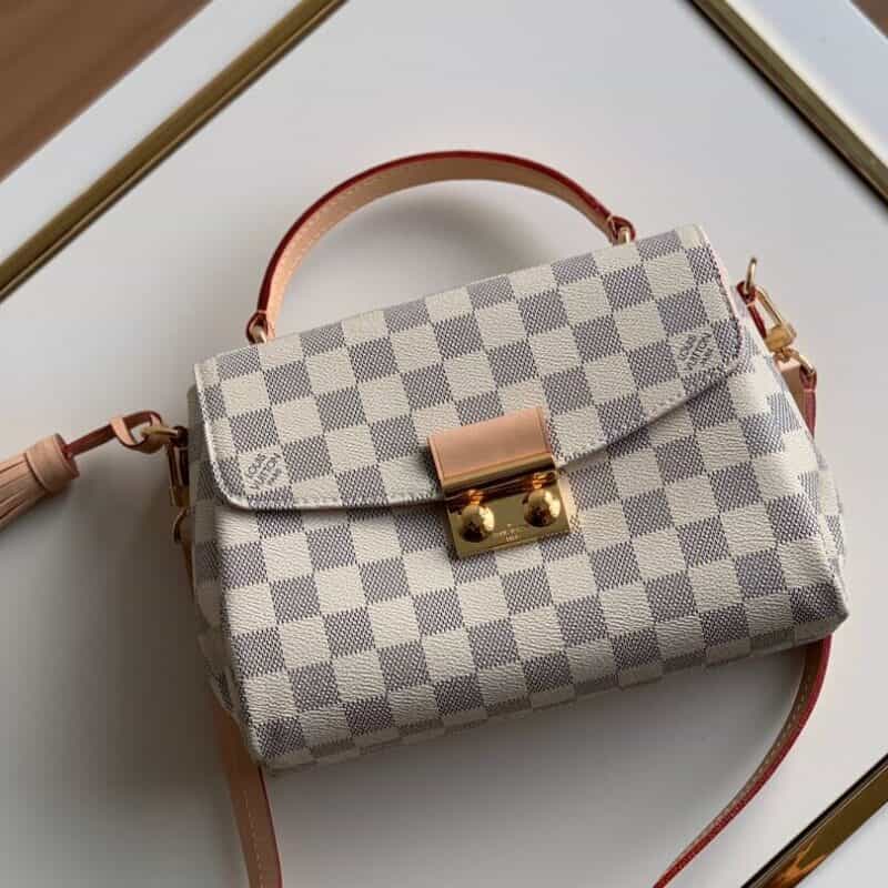 Louis Vuitton LV Croisette 棋盘格手提包 N41581白色