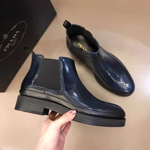 PRADA/普拉达   2021进口开边珠牛皮秋冬切尔西靴