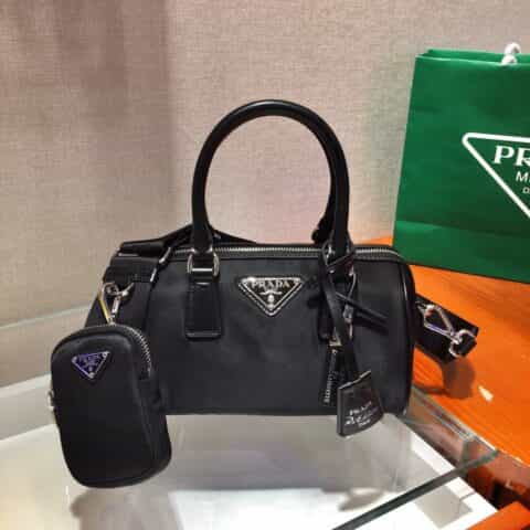 Prada hyper leaves 波士顿三合一枕头包 1BA846黑色