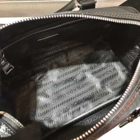 Prada hyper leaves 波士顿三合一枕头包 1BA846黑色