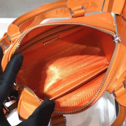 Prada hyper leaves 波士顿三合一枕头包 1BA846橘色