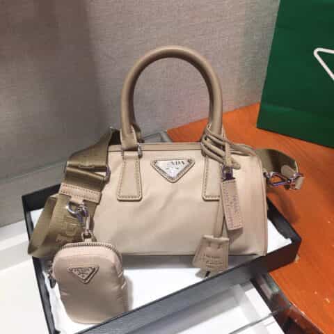 Prada hyper leaves 波士顿三合一枕头包 1BA846卡其