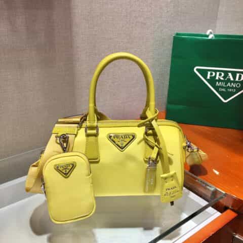 Prada hyper leaves 波士顿三合一枕头包 1BA846黄