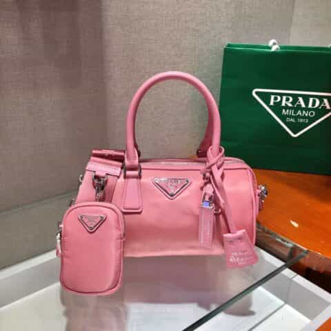Prada hyper leaves 波士顿三合一枕头包 1BA846粉色