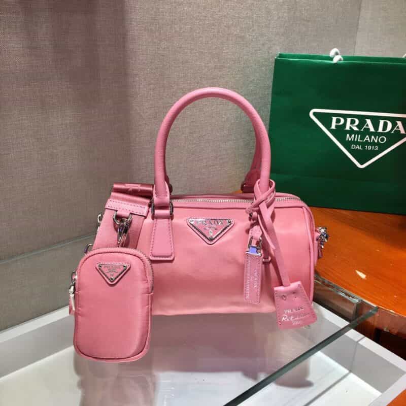 Prada hyper leaves 波士顿三合一枕头包 1BA846粉色