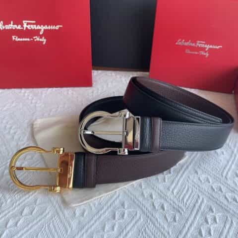 Salvatore  Ferragamo菲拉格慕进口双面头层牛皮腰带3.5cm