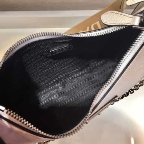 Prada Hobo 全皮三合一腋下包 1BH204白色