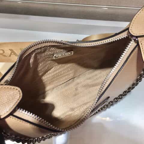 Prada Hobo 全皮三合一腋下包 1BH204卡其