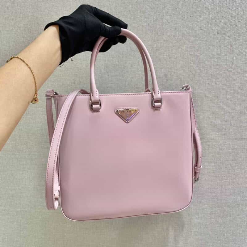 Prada 亮面皮革托特包 1BA330粉色