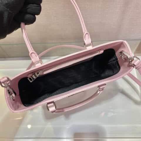 Prada 亮面皮革托特包 1BA330粉色