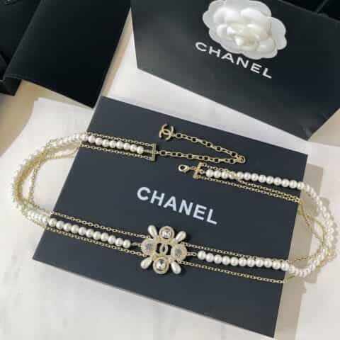 2021新款CHANEL香奈儿双c珍珠腰带腰链