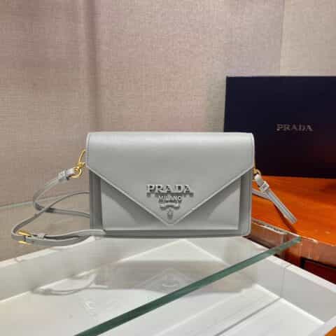 Prada Saffiano皮革斜挎包 1BP020灰色