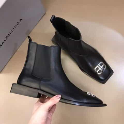 BALENCIAGA巴黎世家   进口原版头层牛皮材质男士BB德比高帮靴
