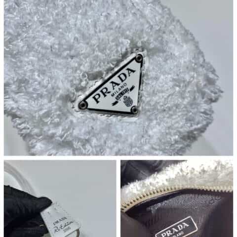 Prada 毛绒绒Hobo腋下包 1NE515白色