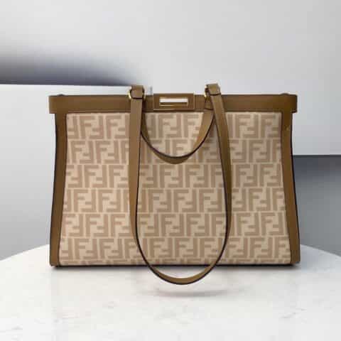 FENDI芬迪老花标志性logo羊毛毡购物袋8512