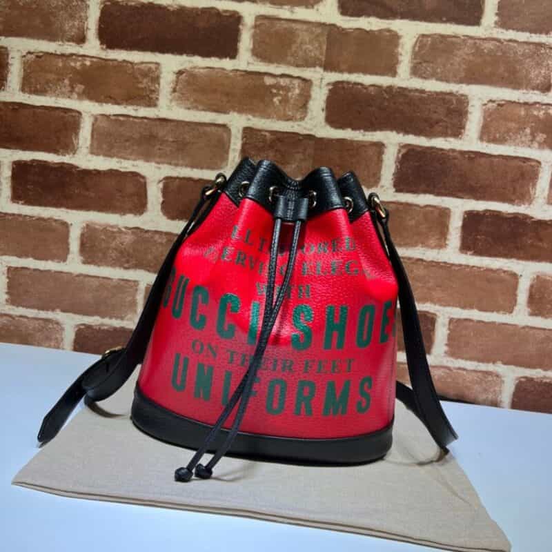 GUCCI古驰100特别系列印花水桶包676682