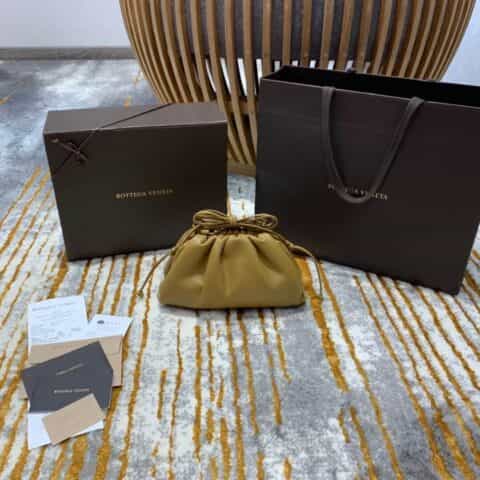 Bottega Veneta The Mini Pouch 云朵包 585852芥末色