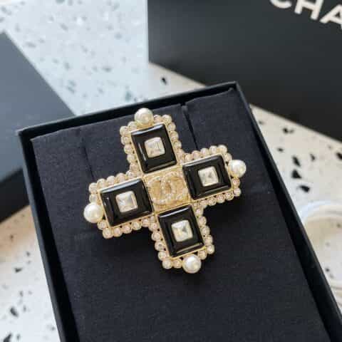 2021新款CHANEL香奈儿双c十字胸针