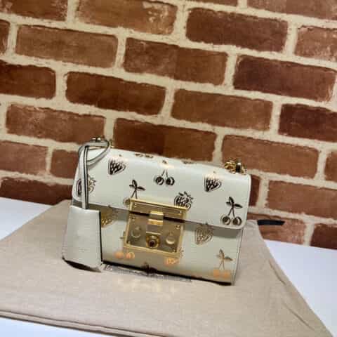 GUCCI古驰Padlock系列浆果印花小号肩背包409487