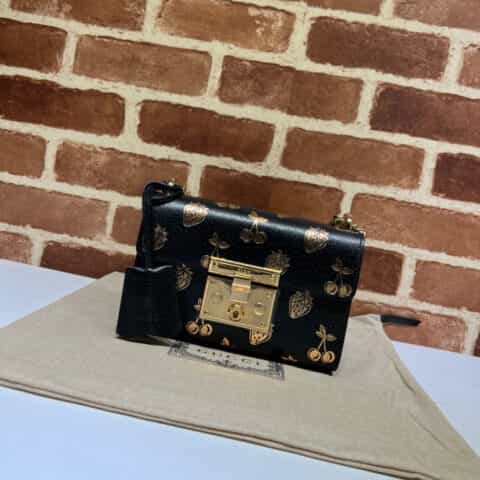 GUCCI古驰Padlock系列浆果印花小号肩背包409487