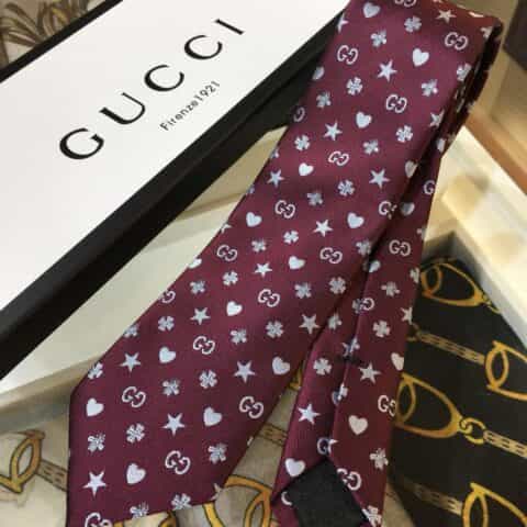 GUCCI古驰100%顶级提花真丝标志性图案领带520917