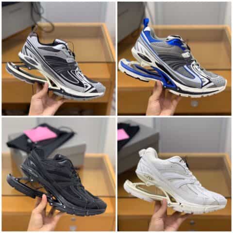 BALENCIAGA巴黎世家    采用网布和尼龙，正面运动B情侣款弹簧鞋