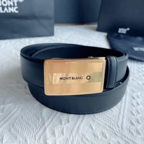 MONTBLANC万宝龙   白色六角星胶囊金属自动扣男士自动皮带