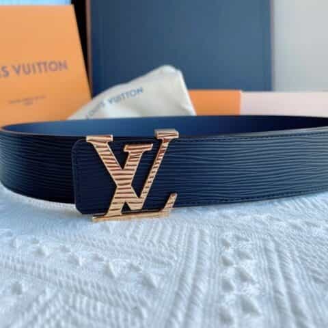 LV/路易威登   原单品质LV  Initiales. 40mm黑色水波纹腰带