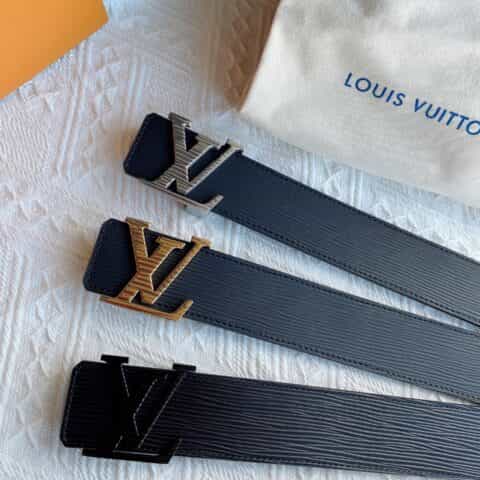 LV/路易威登   原单品质LV  Initiales. 40mm黑色水波纹腰带