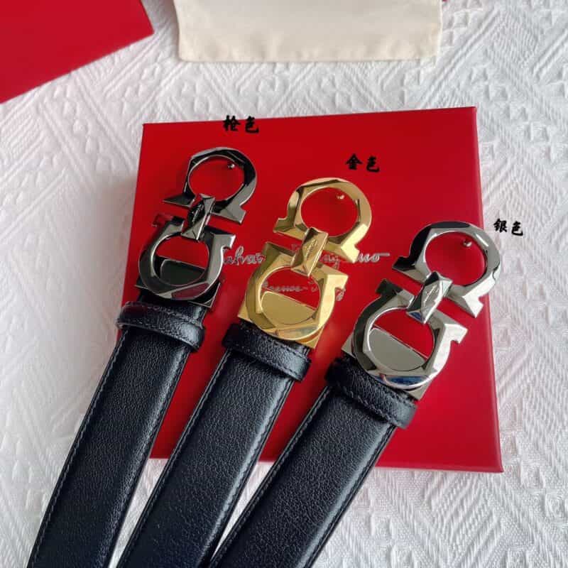 Hermes爱马仕  菱形8字金属扣头层牛皮羊纹理3.5cm