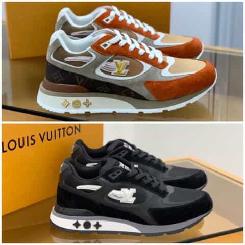 LV/路易威登   小牛皮制麂皮和 Monogram 帆布等混合材质经典 Run Away 运动鞋
