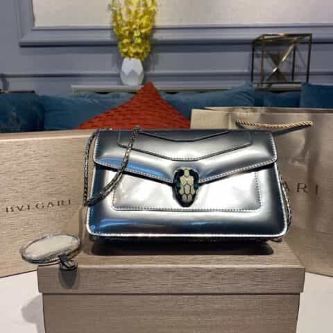 BVLGARI宝格丽意大利磨砂质感镜面小牛皮肩背包61885