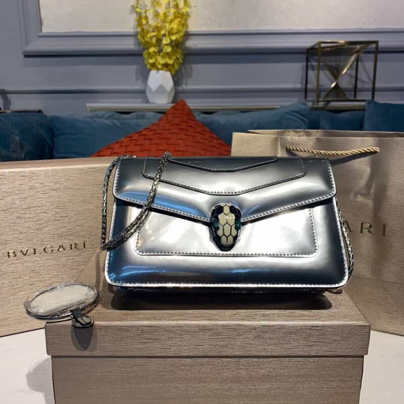 BVLGARI宝格丽意大利磨砂质感镜面小牛皮肩背包61885