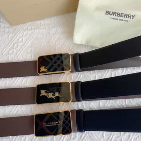Burberry巴宝莉    树脂工艺精致金属扣男士腰带3.5cm
