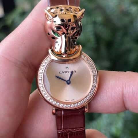 CARTIER-卡地亚系列 PANTHÈRE猎豹高级珠宝腕表 瑞士石英机芯