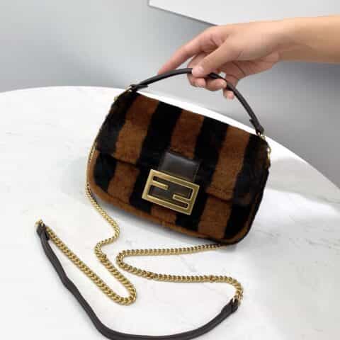 FENDI芬迪条纹系列手袋0128L 0128S