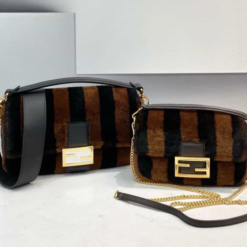 FENDI芬迪条纹系列手袋0128L 0128S