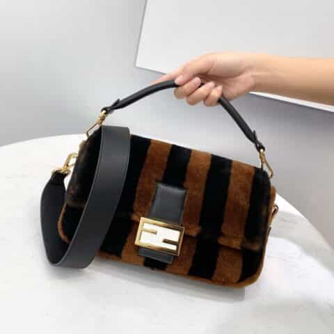 FENDI芬迪条纹系列手袋0128L 0128S