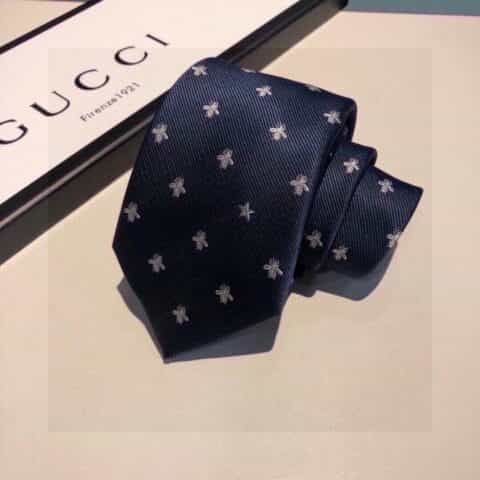 GUCCI古驰100%顶级提花真丝男士领带