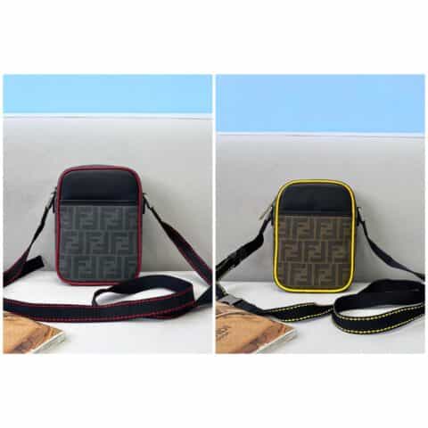 FENDI芬迪经典提花双F LOGO小斜挎包0198