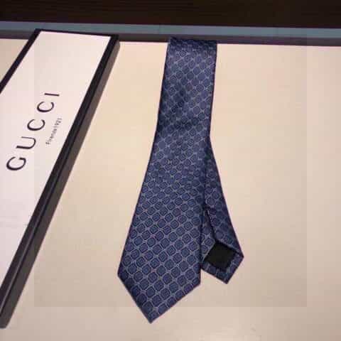 GUCCI古驰几何菱形真丝领带