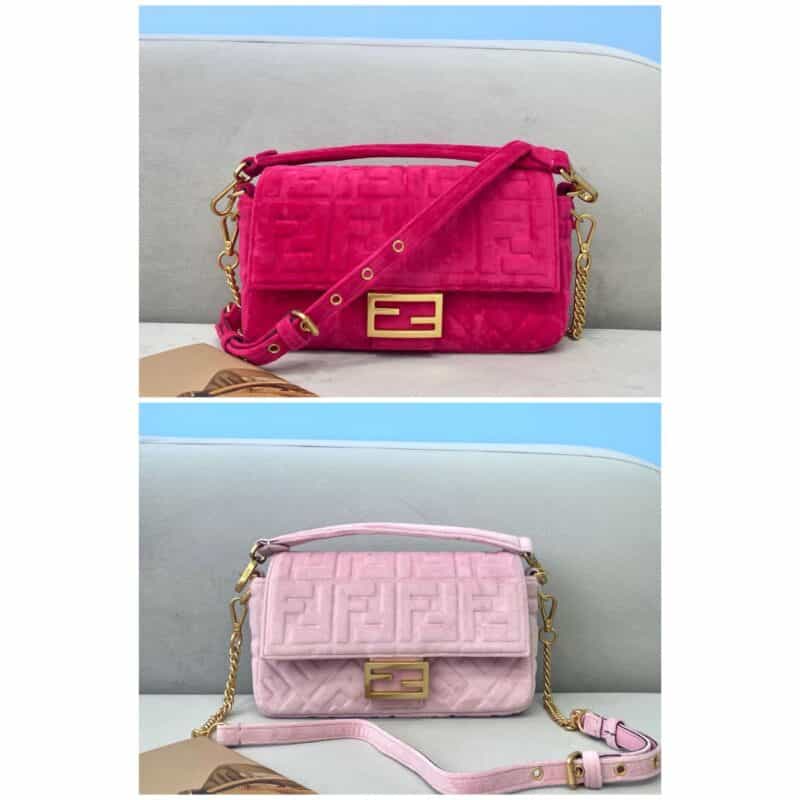 FENDI芬迪丝绒baguette手袋317m