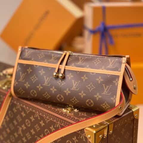 Louis Vuitton LV 中古系列斜挎三角Popincourt金球包 M40008