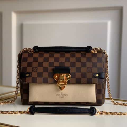 Louis Vuitton LV Vavin棋盘格小号链条包 N40113奶白色