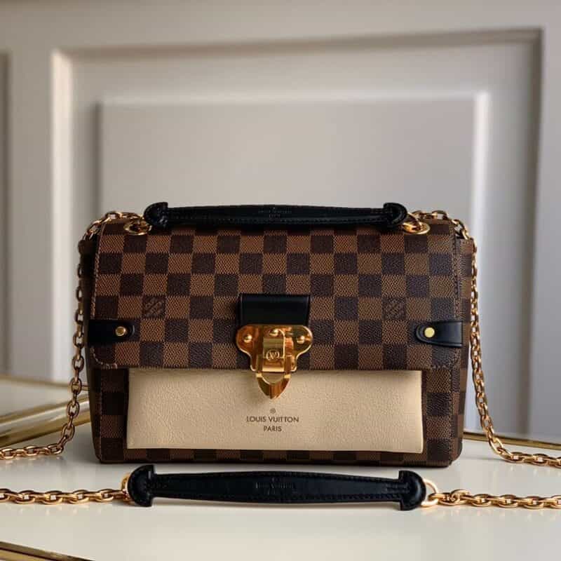 Louis Vuitton LV Vavin棋盘格小号链条包 N40113奶白色