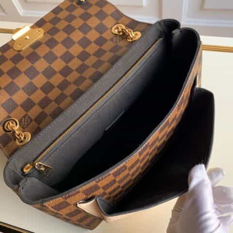 Louis Vuitton LV Vavin棋盘格小号链条包 N40113奶白色